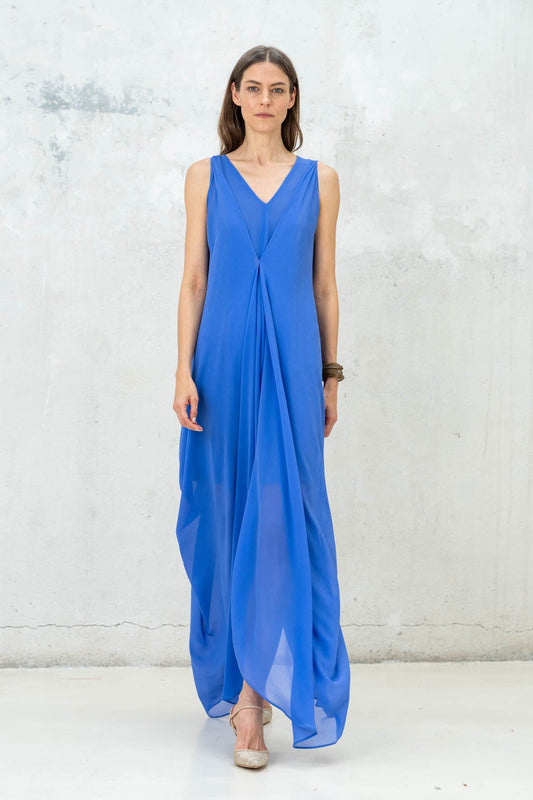 VESTIDO SIN MANGA HELENA AZULON