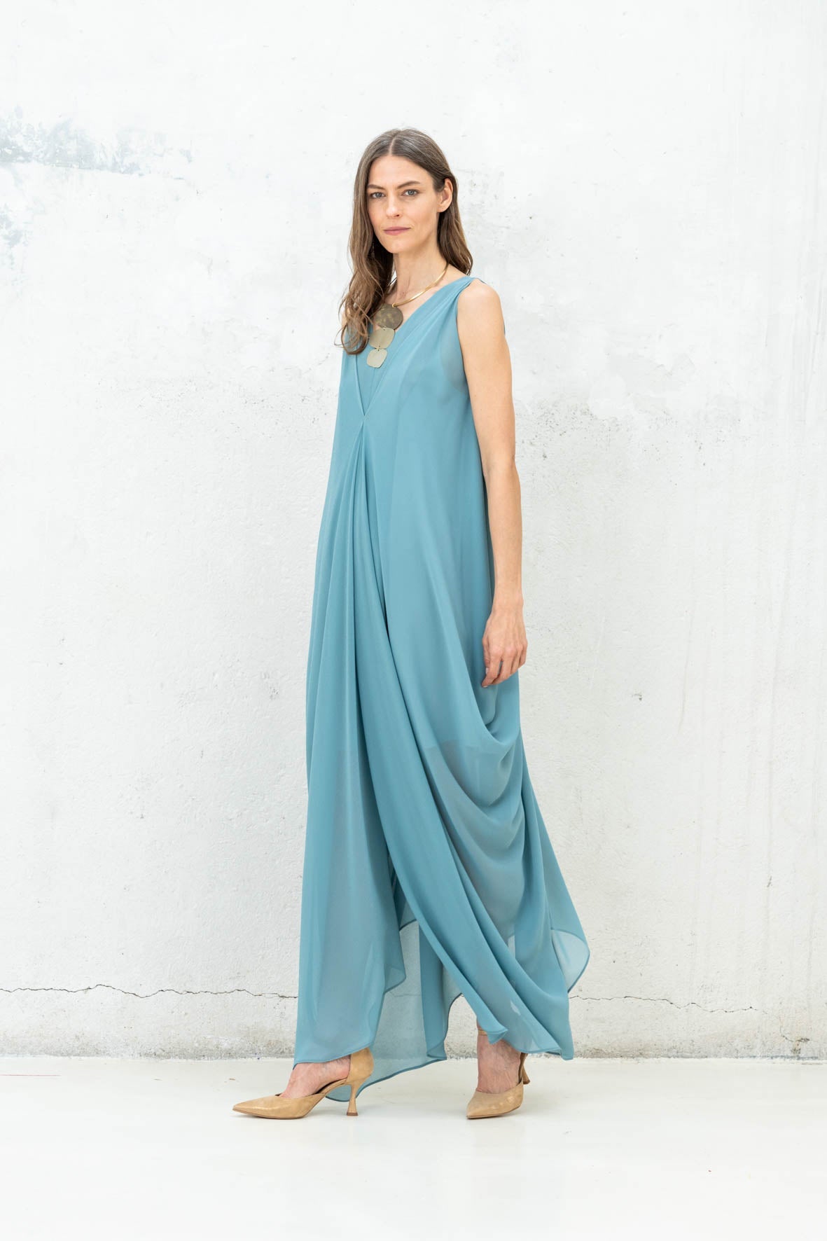 VESTIDO SIN MANGA HELENA VERDE