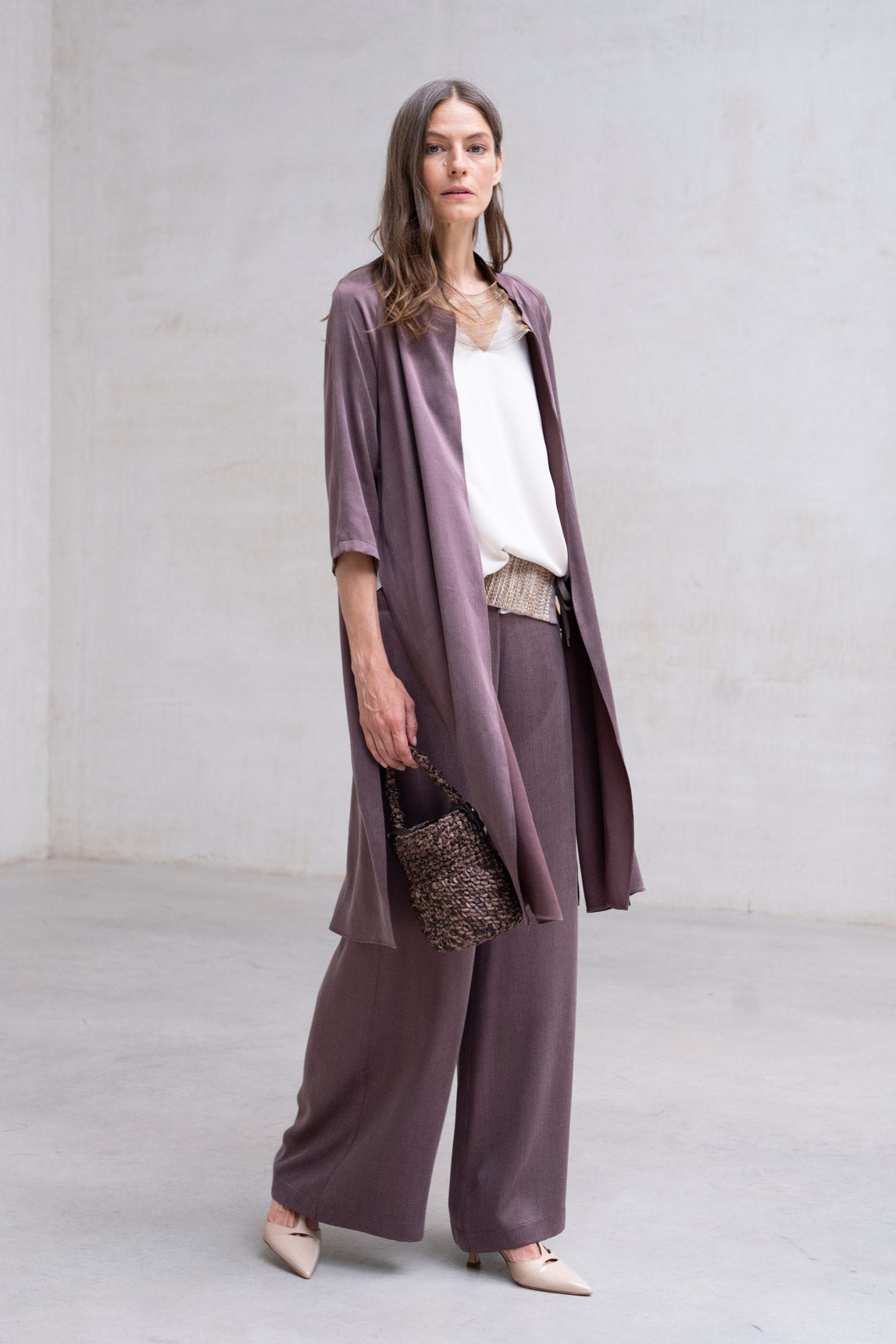 PANTALON TRAPECIO BERENJENA