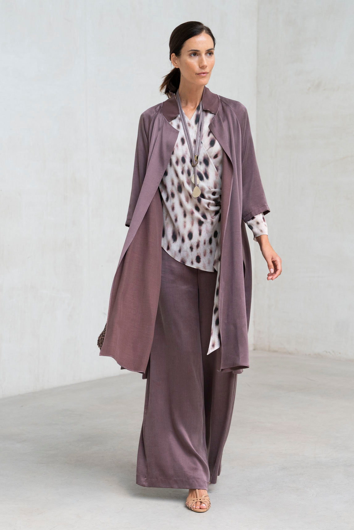 PANTALON TRAPECIO BERENJENA