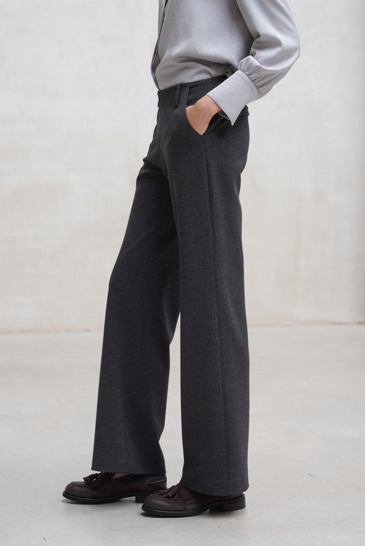 PANTALÓN RECTO LARGO ANTRACITA