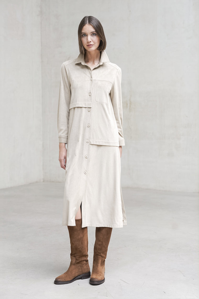 VESTIDO LEVITA ASTI LARGO ANTELINA CRUDO