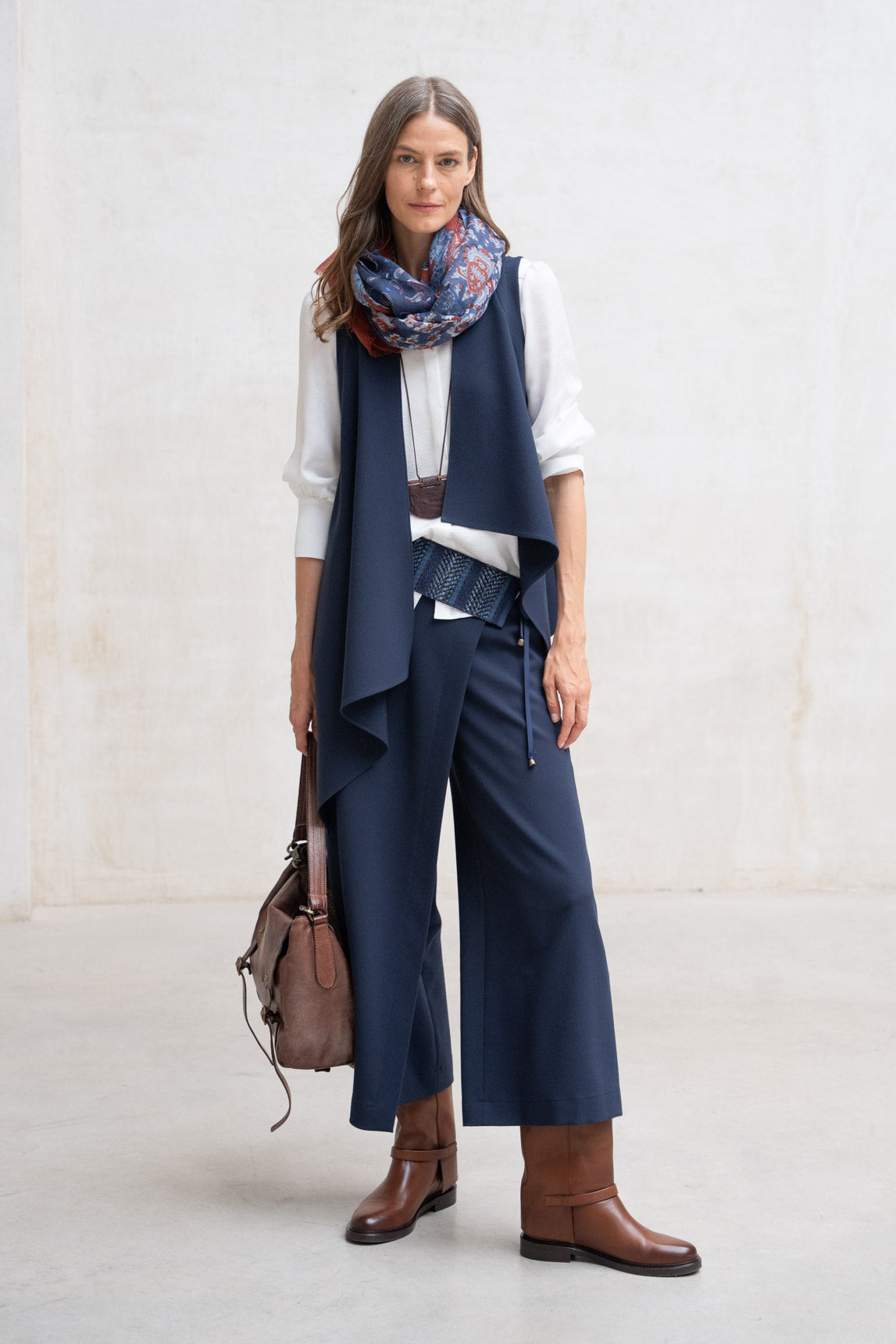 Falda- pantalón Modica azul marino