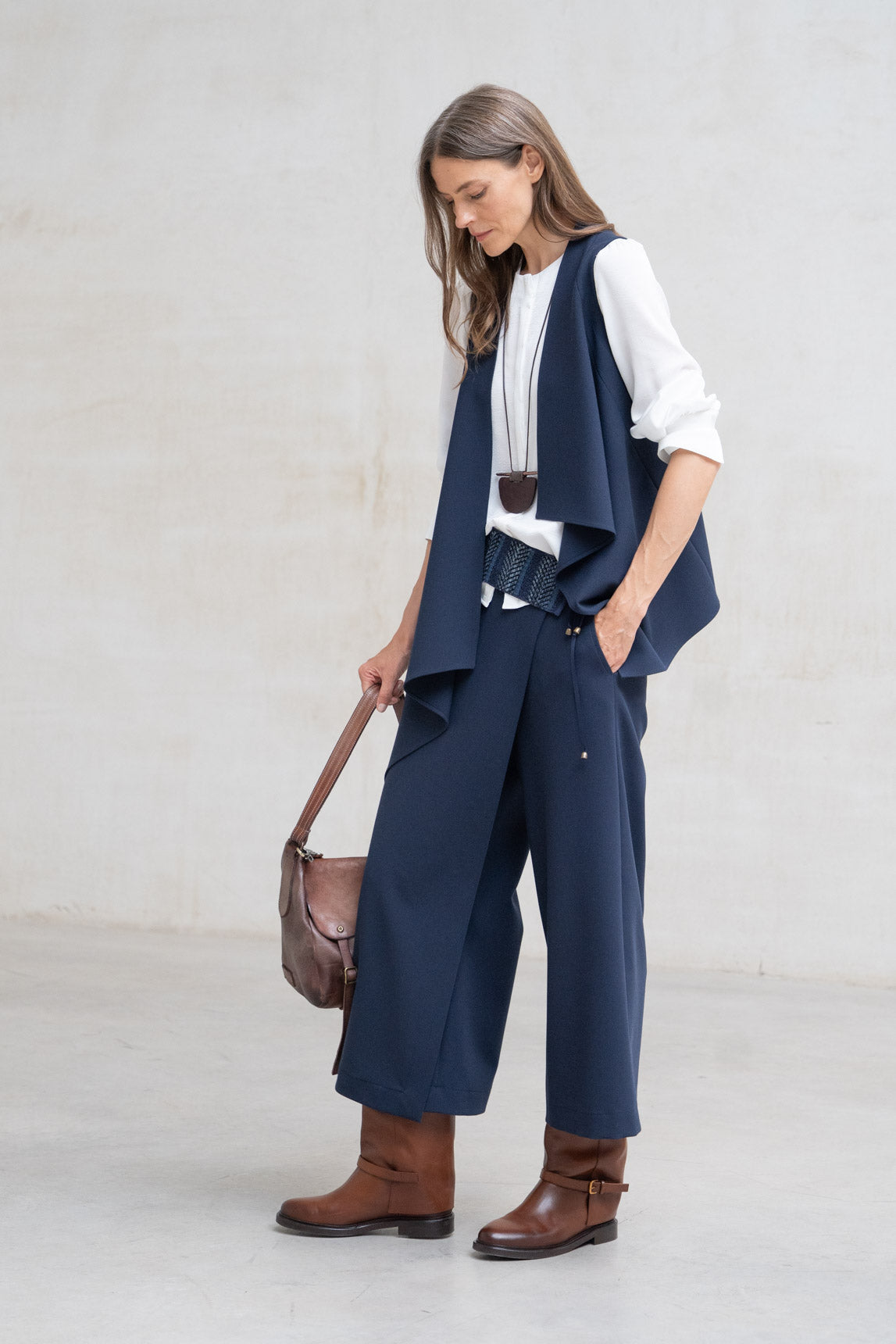 Falda- pantalón Modica azul marino