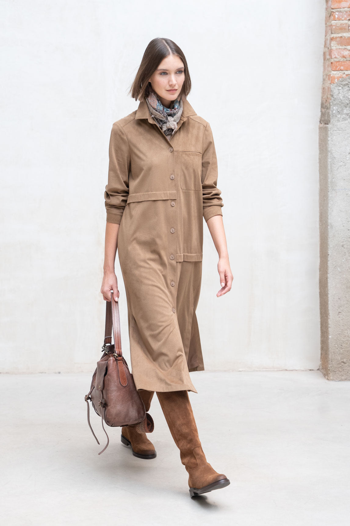 Vestido levita Asti camel