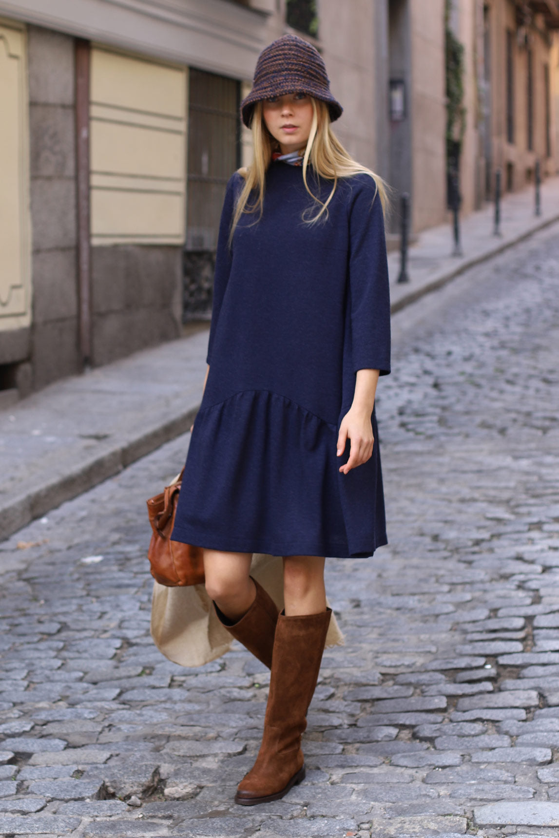 Vestido Malou azul marino