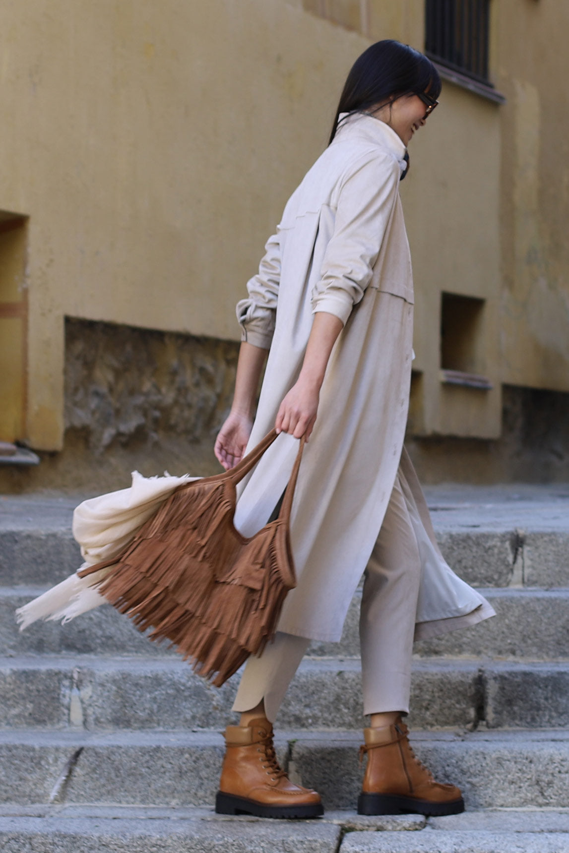 Vestido levita Asti crudo